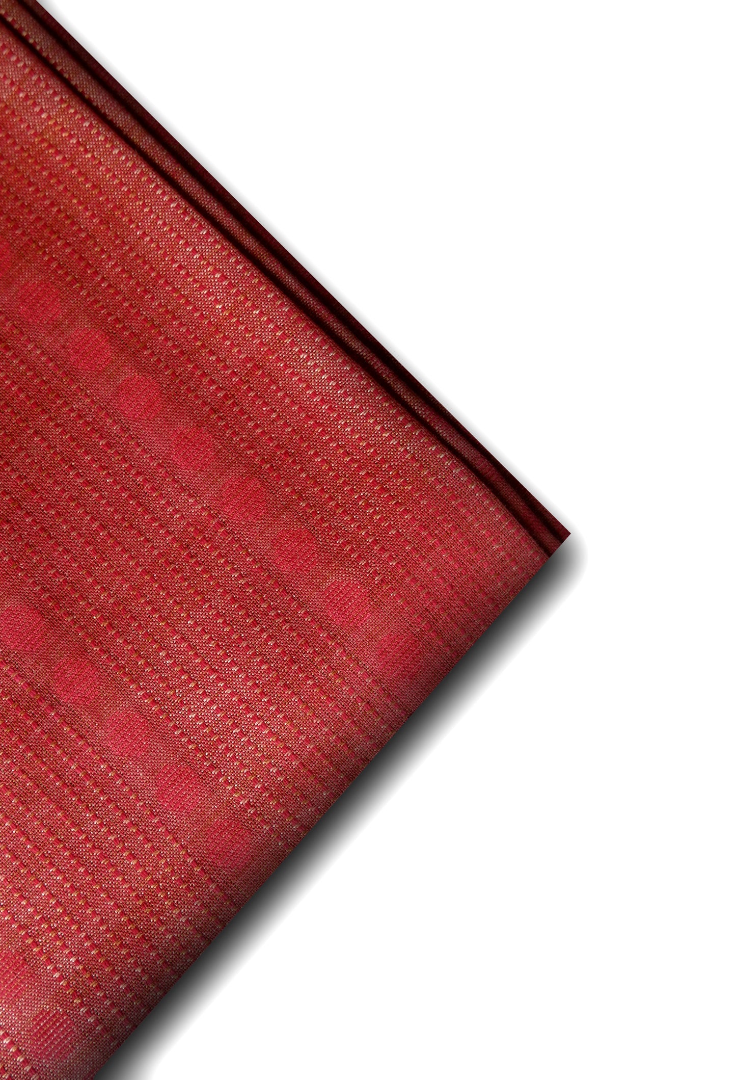 Rose Red Bhagalpuri Cotton Running Fabric