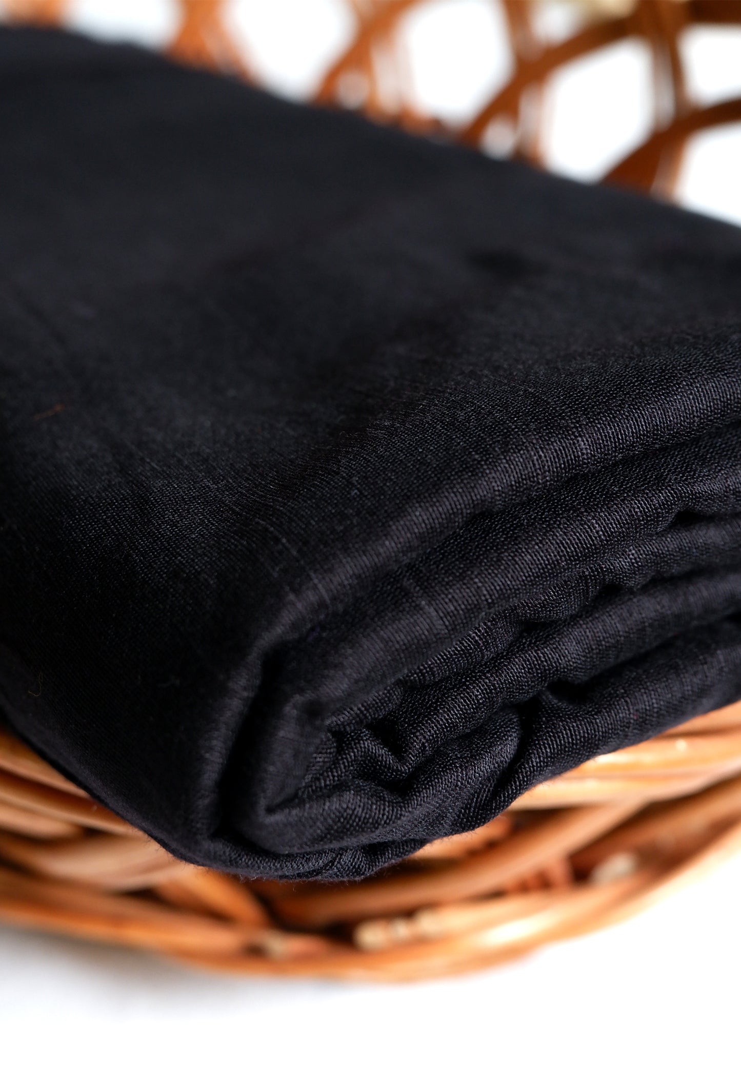 Plain Black Silk Cotton Running Fabric