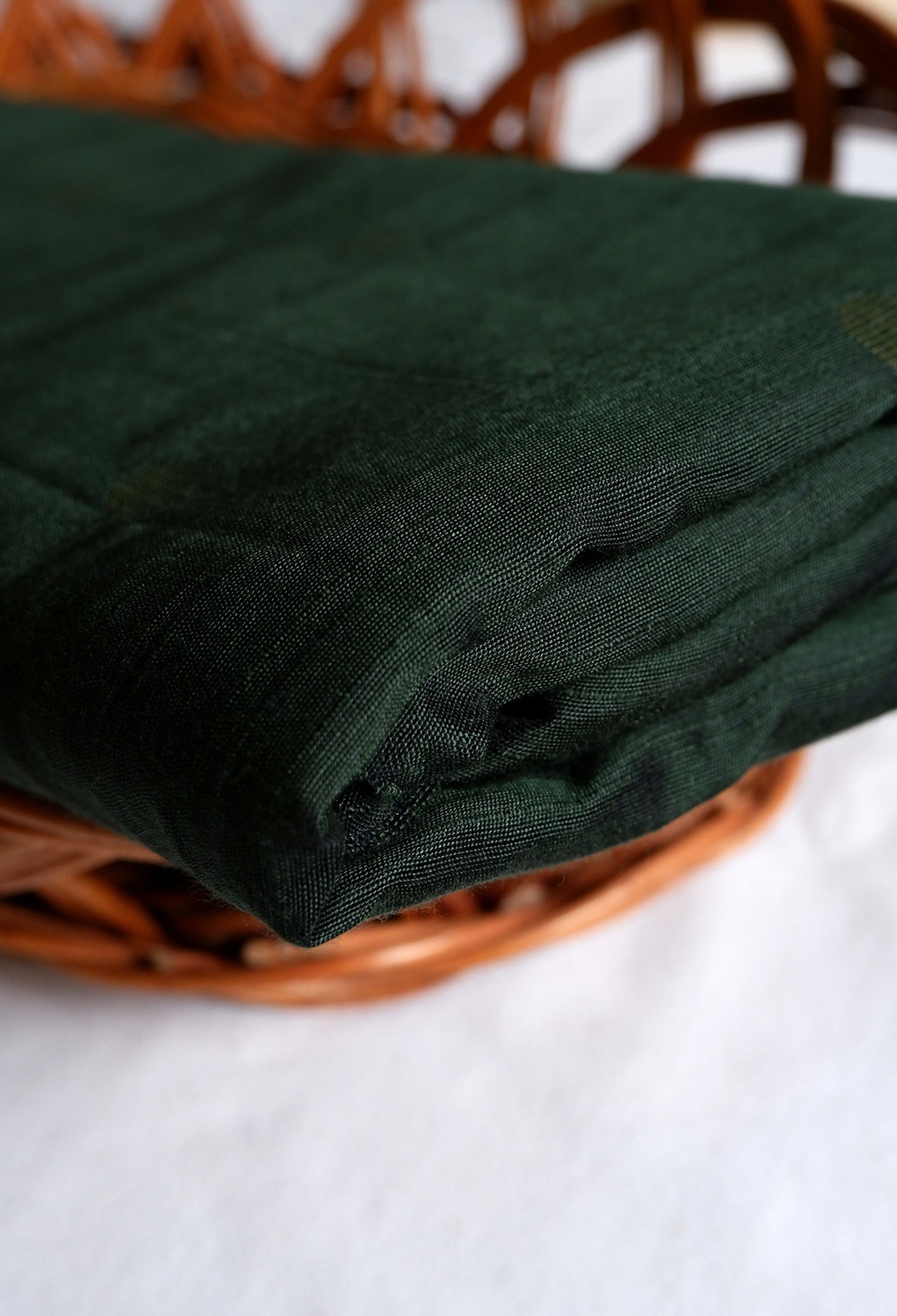 Dark Green Jaributta Silk Cotton Running Fabric