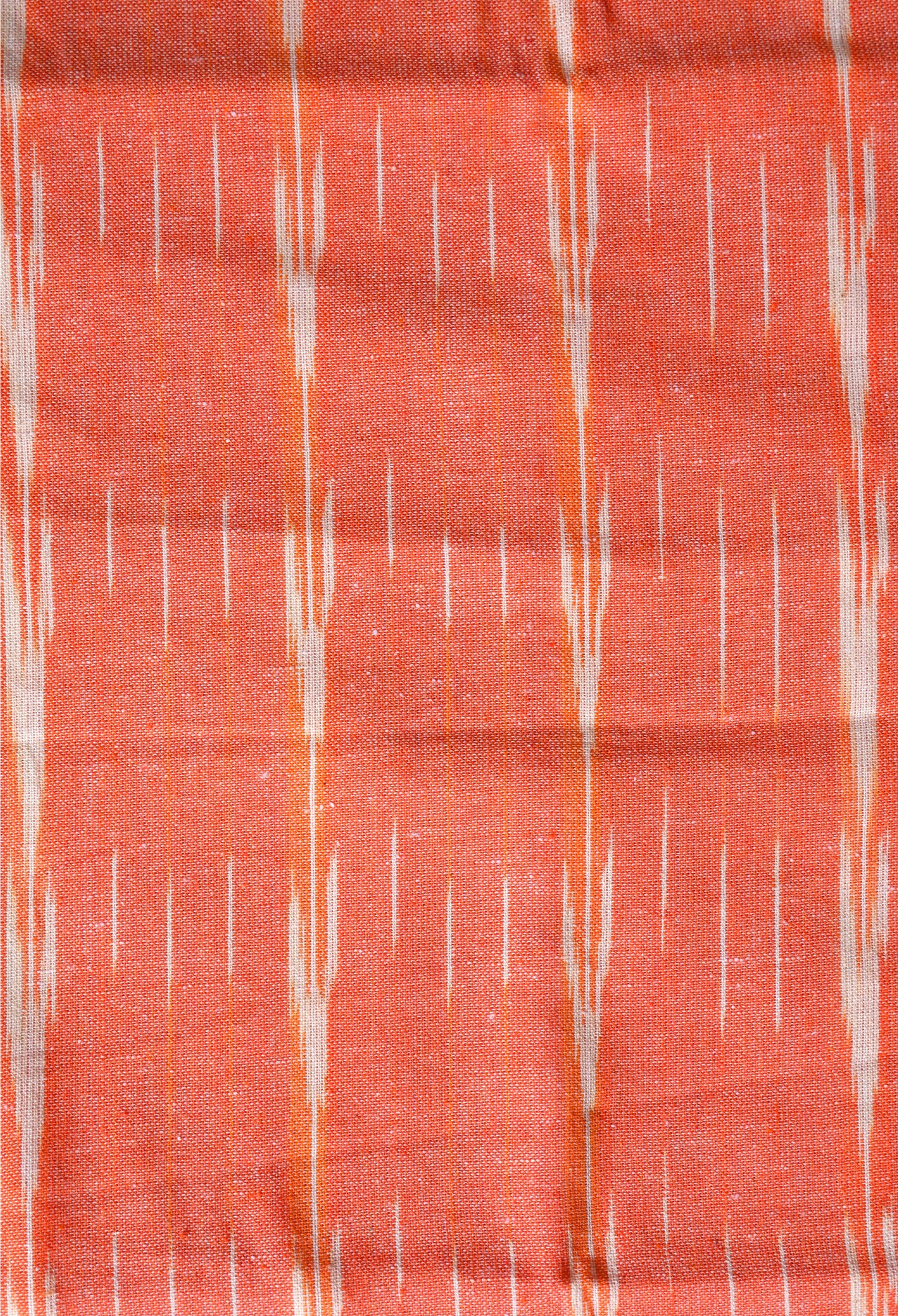 Peach with White Pattern Ikat Weave Running Fabric