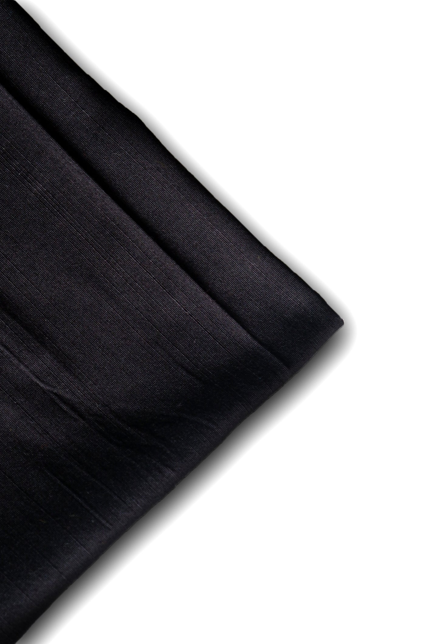 Plain Black Silk Cotton Running Fabric